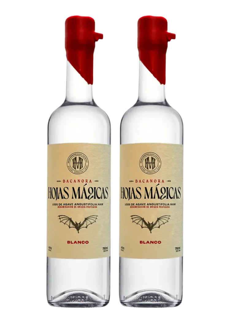 Duo Botella Bacanora Hojas Mágicas 750 ml.